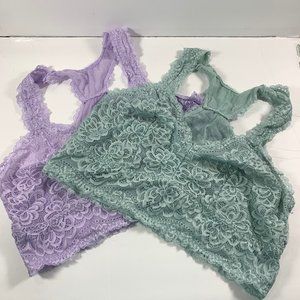 Set of 2 Torrid Curve Unlined Lace Solid Racerback Bralette Size 2 Plus Size